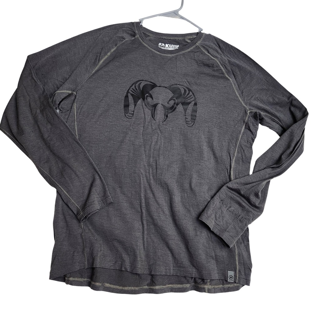 KUIU Ultra Merino LS Crew-T Mens XL Charcoal Heather Nuyarn Base Layer Shirt